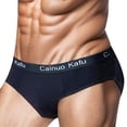 thumbnail image 4 of Mens Underwear,Men's Underwear Soft Comfortable Breathable Knit Fabric Briefs Solid Color Design Everyday Wear,Men's Underwear,Dark Blue,3XL, 4 of 5