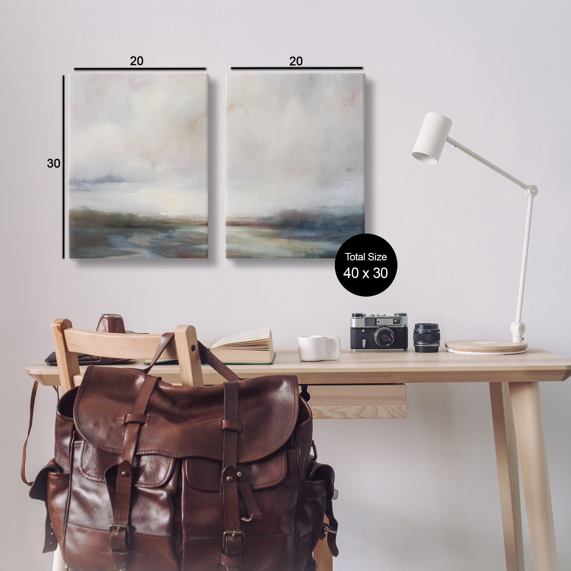 Stupell Industries Moody Clouds Landscape Landscape & Nature Painting Wrapped Canvas Art Print Wall Art, 20 x 30, Set of 2