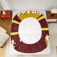 thumbnail image 6 of Feelyou Cartoon Rugby Athlete Twin Sheet Sets, Brown Gold Stripe Line Twin Fitted Sheet, Est Sleep Sports Soccer Flat Sheet, Lightweight Room Decor, 3pcs, 6 of 8
