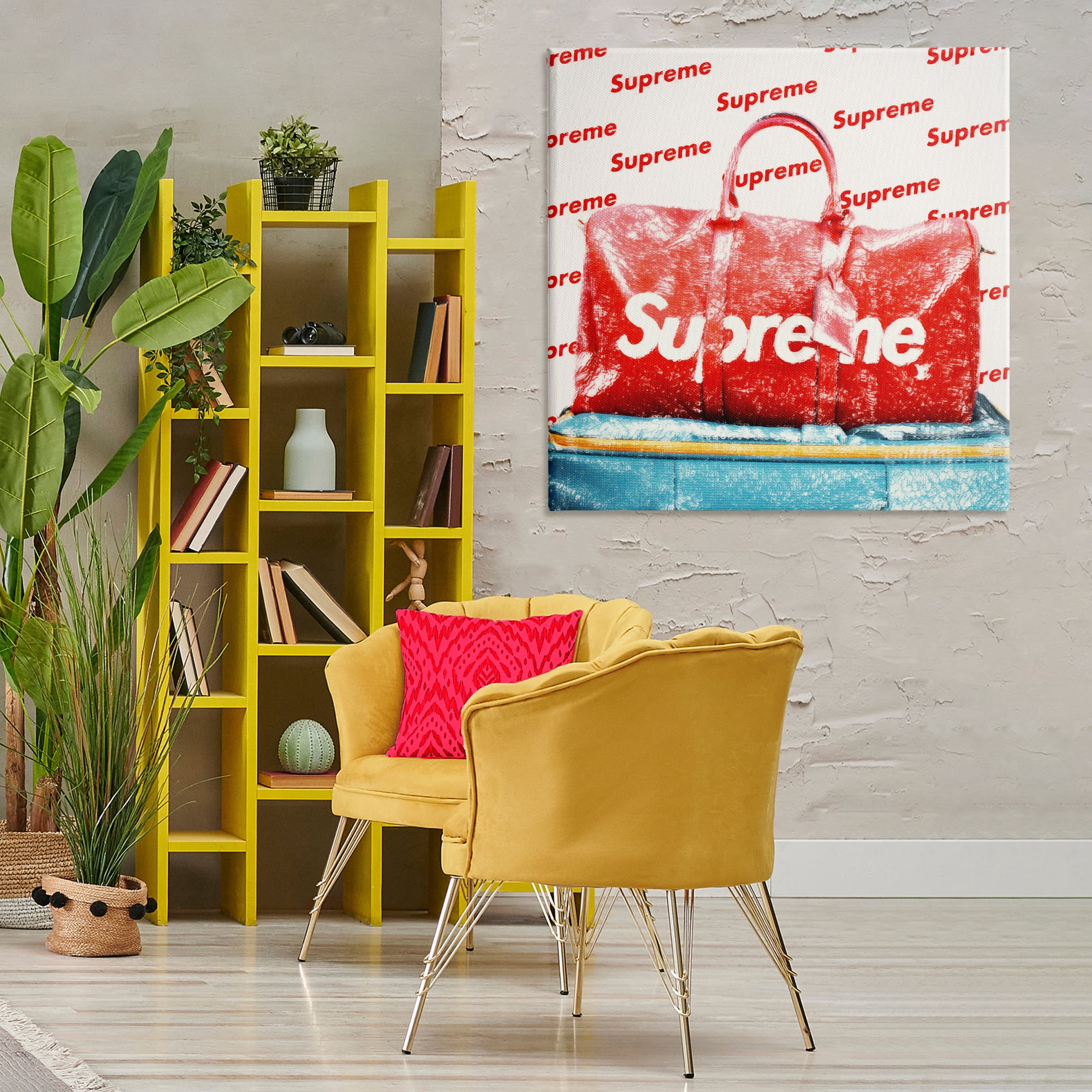 Stupell Industries Bold Red Weekender Bag Fashion Painting Wrapped Canvas Art Print Wall Art, 36 x 36