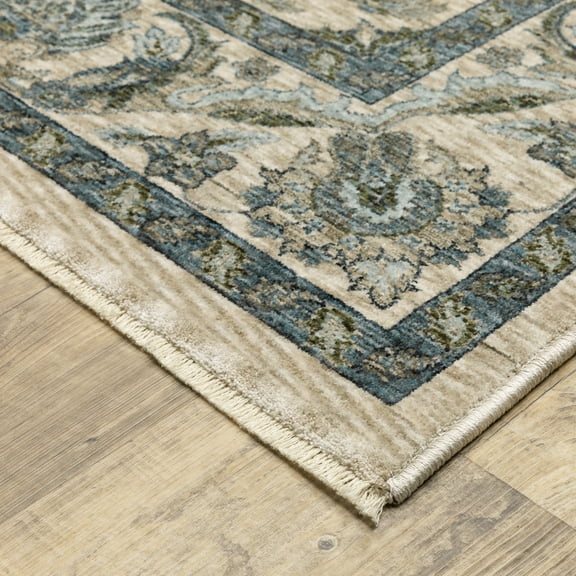 Woven Trends Aberdonian Area Rug 070I1 Traditional Beige Floral Oriental 9'10" X 12'10" Rectangle