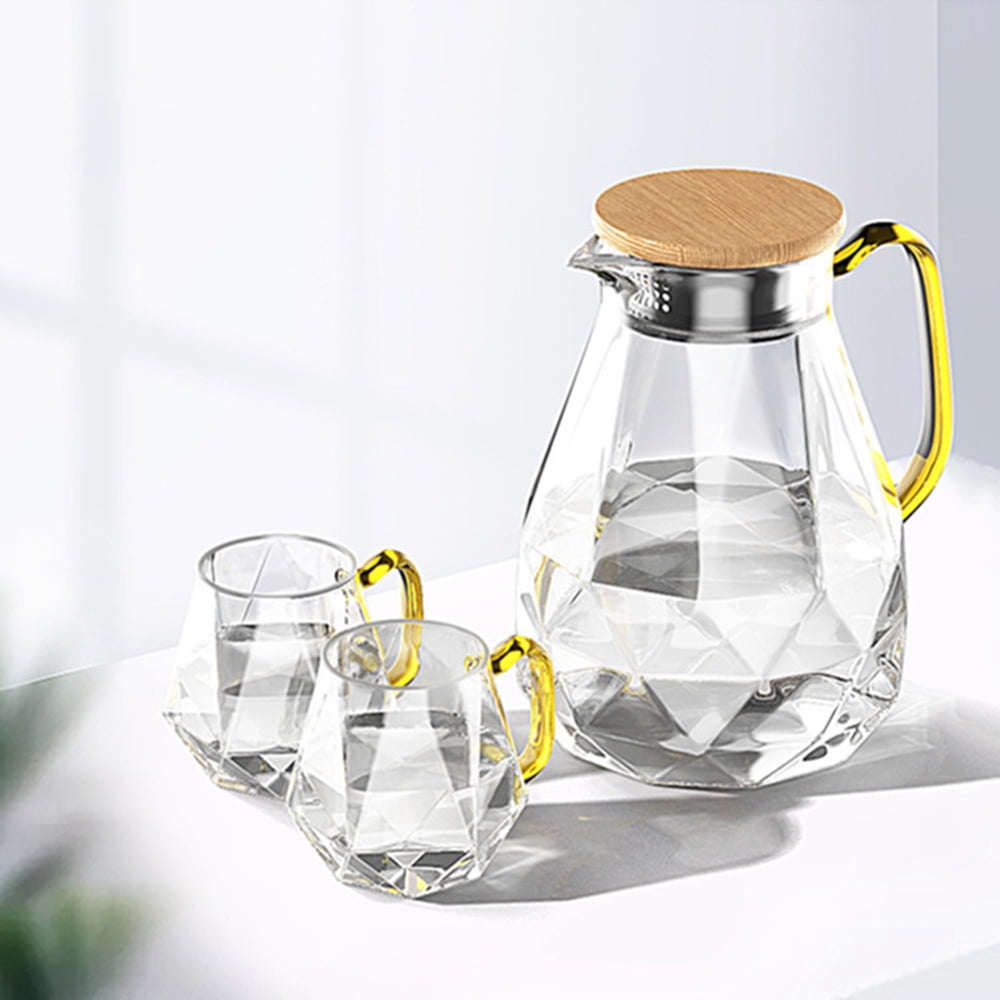 STP Goods  2.1Qt Borosilicate Glass Pitcher w/Bamboo Lid - 2.1 Qt