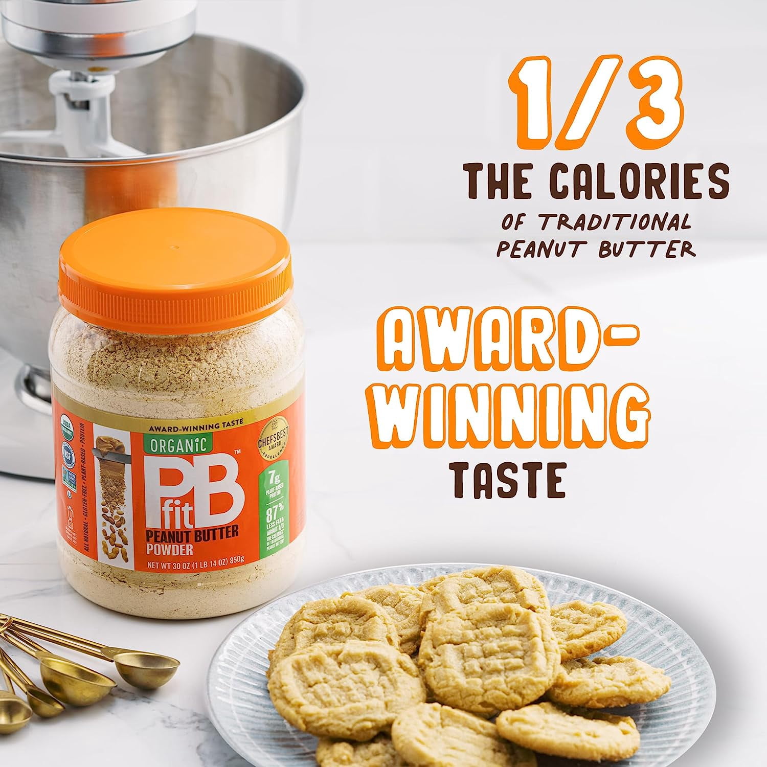 PBfit Organic Peanut Butter Powder, 30 Ounce