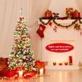 thumbnail image 2 of Patiojoy 4.5FT Snow Flocked Pencil Pre-lit Christmas Tree with Flexible Stand Thick Leaves LED Lights, 2 of 7
