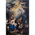 thumbnail image 2 of Luca Giordano 17x24 Black Ornate Framed Double Matted Museum Art Print Titled: The Holy Family Venerated by St. Anthony of Padua (1664), 2 of 5