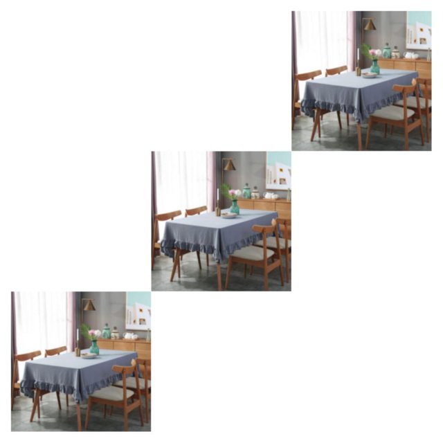 maskred Wide Application Rectangular Tablecloth Easy Wash And Vintage Style For Any gray 140*140CM 3Set