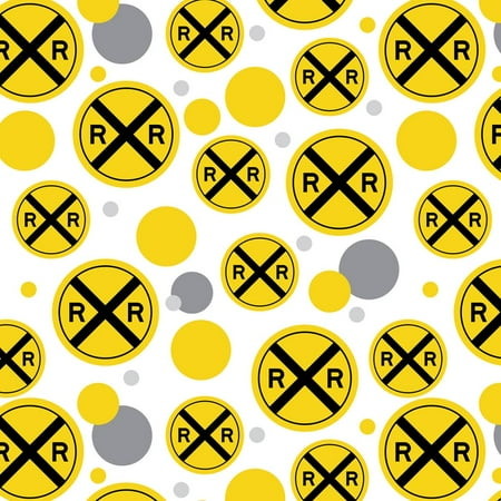 Railroad crossing Traffic Sign Train Premium Gift Wrap Wrapping Paper Roll Pattern