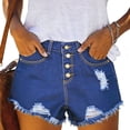 thumbnail image 4 of ClodeEU Women's Ripped Denim Hot Shorts ,Trendy Casual Summer Jean Shorts Blue,Womens Plus L, 4 of 8