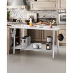 TEQIN Stainless Steel Table Prep & Work Table,NSF Heavy Duty Commercial with Undershelf and Backsplash Prep Worktable for Restaurant Kitchen Home and Hotel