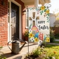 thumbnail image 4 of Happy Easter Garden Flag 12x18 Inch Cross Rbbit Double Sided Burlap Yard Flags Farmhouse Holiday Outdoor Decor (C), 4 of 6