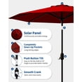 thumbnail image 3 of COZONY 9 ft Patio Umbrella with 32 Solar LED Lights & Tilt Crank, Outdoor Market Umbrella for Pool, Deck, Backyard, Waterproof & UV-Resistant, 3 of 14