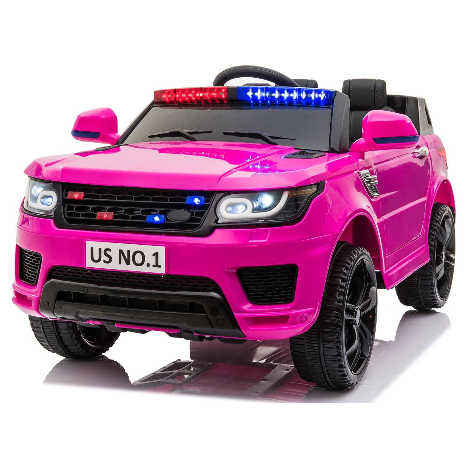 CIPACHO 12V Kids Ride On SUV Electric Cop Car with Remote Control, Siren Sounds Alarming Lights, Music, Pink