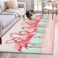 thumbnail image 2 of Pink Flamingo Area Rug 3x5 FT, Non Slip Entryway Bedside Carpet, Summer Tropical Flamingo Hawaii Animals Washable Soft Floor Carpet Indoor Mat Non-Shedding Throw Rug for Dorm Kitchen Home Office, 2 of 9