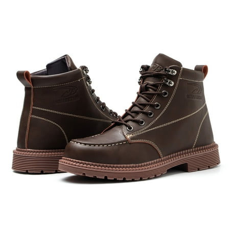 Tanleewa Leather Steel Toe Shoes for Men Waterproof Work Boots Shoe Size 8.5