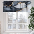 thumbnail image 5 of Abstract Marble Texture Valances for Windows, 54 x 18in, Gold Crack Black Gray Gradient Art Rod Pocket Kitchen Valance Curtain Light Filtering Window Treatments for Living Room Bedroom, 1 Panel, 5 of 7