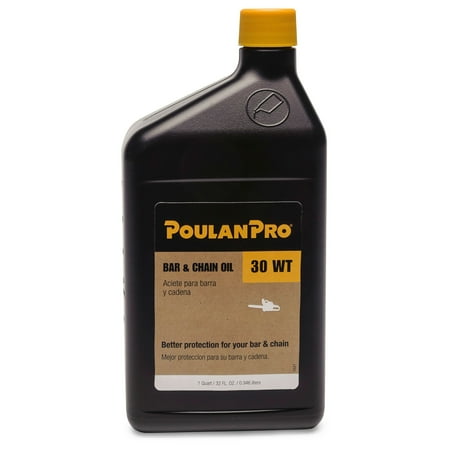 (2 Pack) Poulan Pro Chainsaw Bar and Chain Oil, 1 quart (Best Chainsaw Bar Oil)