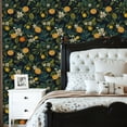 thumbnail image 2 of Peel and Stick Wallpaper Citrus Blossoms Sliced Oranges Dark Floral Spring Decor Wall Mural 23.6in x 9.8ft Self Adhesive Removable Wall Paper Renter Friendly Wallpaper for Nursery Bedroom Cabinets, 2 of 8