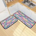 thumbnail image 7 of 2-Piece Kitchen Mat Set Non Slip Washable Floor Mats Decorative Rugs for Kitchen Sink Laundry Colorful Lotus Pattern, 7 of 7