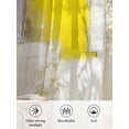 thumbnail image 6 of Sheer Curtains 45 Inch Length 2 Panels Set for Kitchen, Yellow Semi Sheer Curtains for Windows, Modern Geometric Grey Oil Painting Abstract Voile Window Treatments Rod Pocket Curtain, 6 of 7