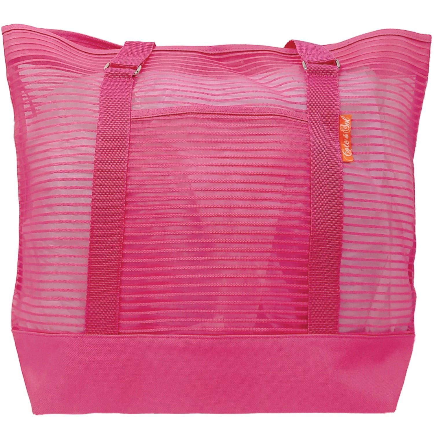 Cote De Sol Fuchsia Pink Large 19 Mesh Tote Bag Fashion Beach Bag Walmart Com