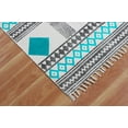 thumbnail image 5 of Casavani Handblock Printed Blue Cotton Dhurrie 9'x12' Area Rugs for Living Room & Dining Room, 5 of 6