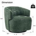 thumbnail image 3 of JURANYAZHU Lambswool Swivel Accent Chair, 360-Degree Barrel Armchair, Modern Reading Chair for Living Room, Fully Assembled, Green, 3 of 8