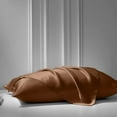 thumbnail image 4 of Cloud Fino 4 Pc Silk Satin Sheets Set | Silk Satin Fitted Sheet | Silk Satin Flat Sheet | Silk Pillowcase | 4 Pc Silk Satin Sheet Set | Hotel Quality Silky Soft Luxurious !!!! Cal-Queen, Brown, 4 of 6