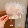 thumbnail image 4 of 2 pares de pinzas para el pelo con borlas y mariposas, clip lateral, pasadores de tela, clip para peinar el pelo de mariposa, accesorio para tocado, accesorios de boda para mujeres, niñas y, 4 of 7