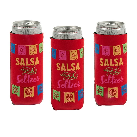 Fun Express Premium Fiesta Slim Fit Can Coolers - 12 Pc.