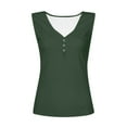 thumbnail image 4 of Teocary T-Shirts for Women Trendy Sport Solid Color Buttons Ribbed Workout Tank Womens Blouses and Tops Dressy Casual Summer V Neck Sleeveless Tshirts Shirts Tunic for women Summer Saving, 4 of 5
