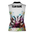 thumbnail image 3 of Personalized Colorful Spatter Bowling Strike Bowling Women Sleeveless Polo XS-4XL, 3 of 5