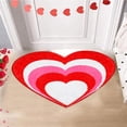 thumbnail image 4 of TUWABEII Regalos de San Valentín Alfombra de San Valentín Tres tamaños Felpudo de entrada de lana sintética Felpudo de baño Antideslizante Patrón de amor Decoración, 4 of 6