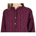 thumbnail image 6 of Bimba Women Nehru Collar Rayon Kurta Kurti Printed Long Sleeve Casual Tuic, 6 of 6