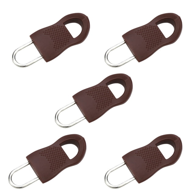ziyahi Bag Zipper Puller Detachable Clothes Zipper Slider Replacement Suitcase Zip Head, Brown, Size 5, 5pcs