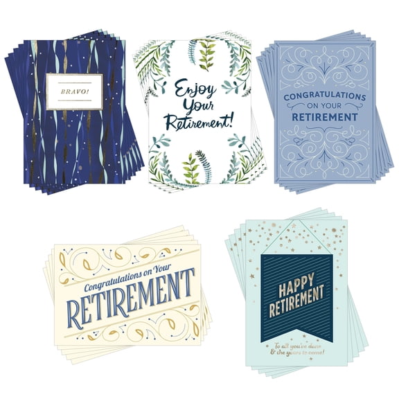 Hallmark Business Bulk Assorted Retirement Cards (Premium Foil), 25 ct.