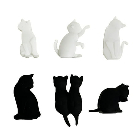 

wendunide kitchen gadgets Drink Kitty Cat Markers Animal Charms Silicone 6pcs Glass Cat Markers Kitchenï¼Dining Bar Multicolor
