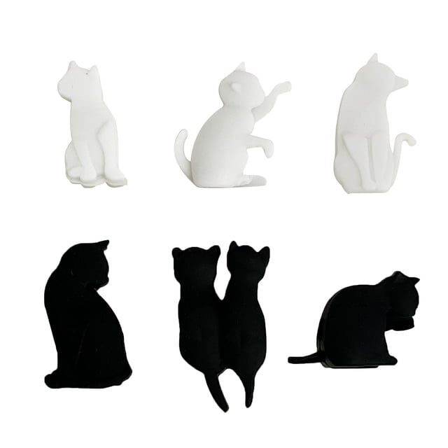 Ramiter 6pcs Chat Boisson Marqueurs Animal Chat Chat Chat Charmes Verre de Silicone Marqueurs Affichage Verre