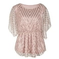 thumbnail image 2 of PrettyGuide Women's Sequin Blouse Tops Sparkly Beaded Evening Formal Party Dressy Tops, 2 of 6