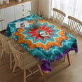 thumbnail image 2 of Colorful Tie Dye Starflower Pattern Rectangle Tablecloth 60"x84",Waterproof Polyester Rectangle Table Cloth, Wipeable Spillproof Polyester Tablecloth for Dining, Camping, Indoor and Outdoor, 2 of 5