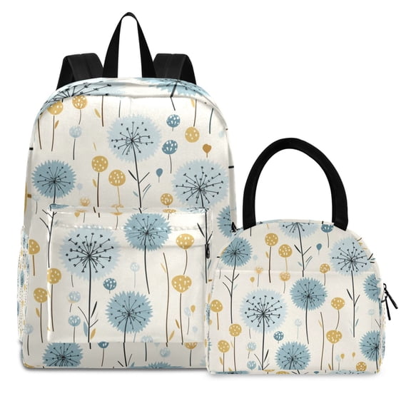 ALAZA Backpack Set Dandelion Elementary School Bags Student BookBag with Lunch Bag