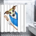 thumbnail image 3 of Xihbxyly Cortina de Ducha Estampada, Poliéster Resistente Al Moho, Antisalpicaduras, Fácil de Limpiar, Decoración de Baño, Lavable a Máquina, 150 X 180 Cm, Incluye Ganchos., 3 of 3
