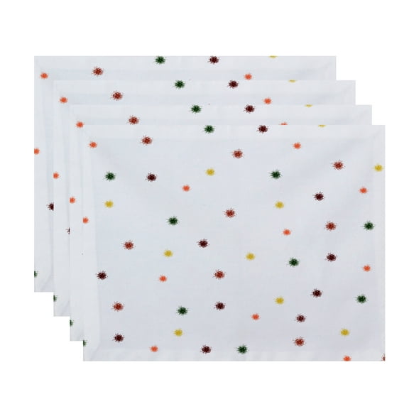 Simply Daisy, 18 x 14 inch, Veggie Dots Placemat (set of 4), Rust