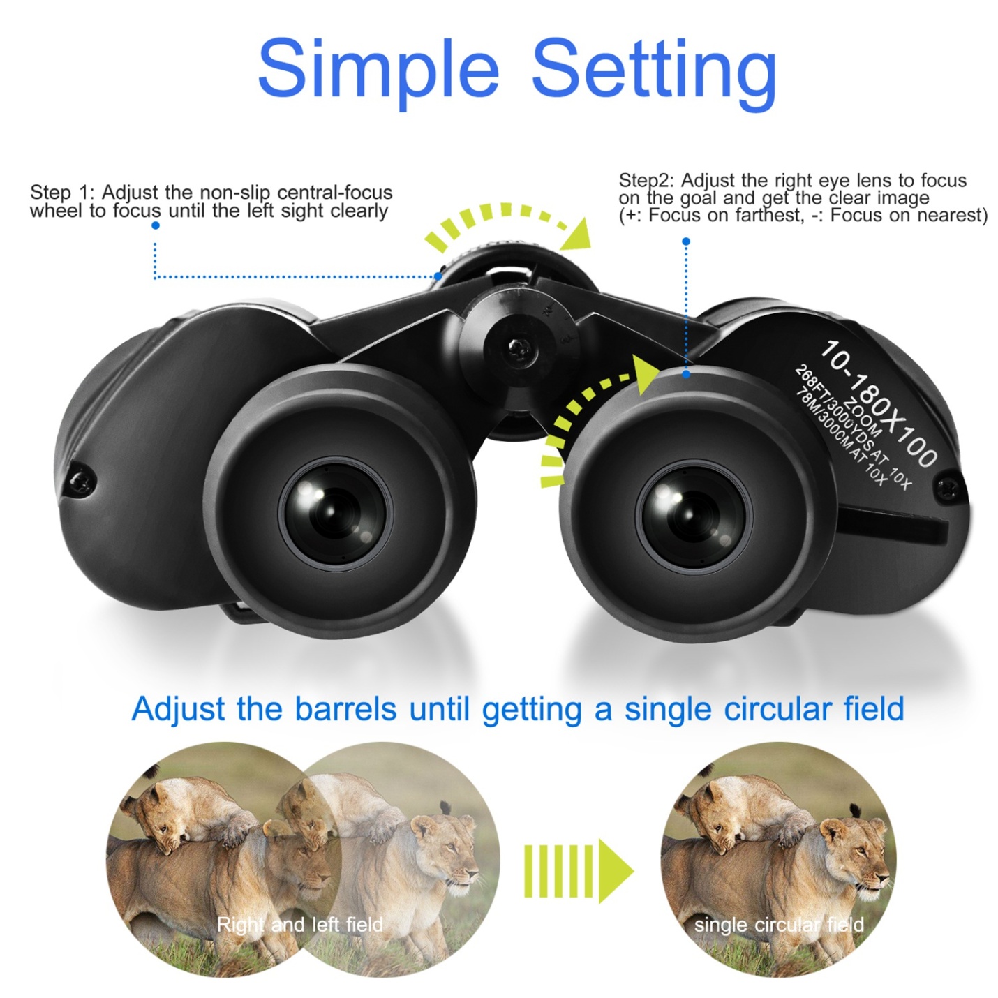 Compact Binoculars for Adults, Professional High Powered Large View Binoculars with Clear Low Light Vision and BAK-4 Prisms, for  Bird Watching, Outdoor, Sports, Concerts, Stargazing, Black