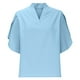 thumbnail image 4 of Mujeres Manga Corta de Verano Tops Suelto Color Sólido Cuello en V Casual Top, Blusa de Poliéster para las Mujeres, Lavado de Manos Primavera Y Moda de Verano, 4 of 7