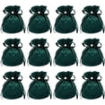 thumbnail image 2 of 12Pcs Dark Green 13.2x14cm Velvet Cloth Drawstring Bags Small Gift Bags for Party Favors Bags, 2 of 7