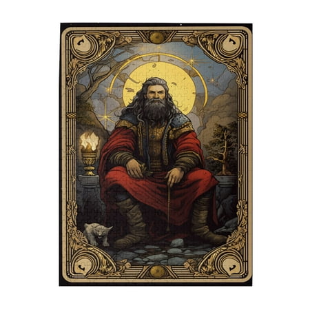 500 PCS Retro Tarot card puzzles for adults 500 pieces Challenging Brain Exercise Unique and Beautiful Design Impossible Hard Difficult Challenging Puzzles for Adults Fun Wooden Puzzle