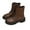 Brown 2, variant on Wensltd Women Boots Chunky Heel Round Toe Lace Up Ankle Booties Fall Winter Casual Retro Fashion Shoes