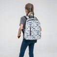 thumbnail image 5 of Honeii Blue Fish Print Lightweight Backpacks,Carry on Backpack,Durable Backpack for School, Work & Travel, 5 of 7