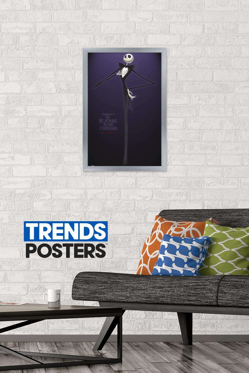 Disney Tim Burton's The Nightmare Before Christmas - Jack Wall Poster, 14.725" x 22.375", Framed