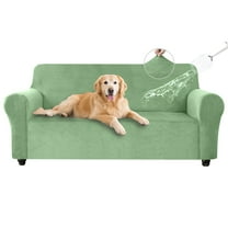 SANMADROLA 100% Waterproof Couch Covers Velvet Stretch Slipcover for 3 Cushion Sofa Cover Non Slip Leakproof Washable Furniture Protector for Kids Dogs Cats Pets